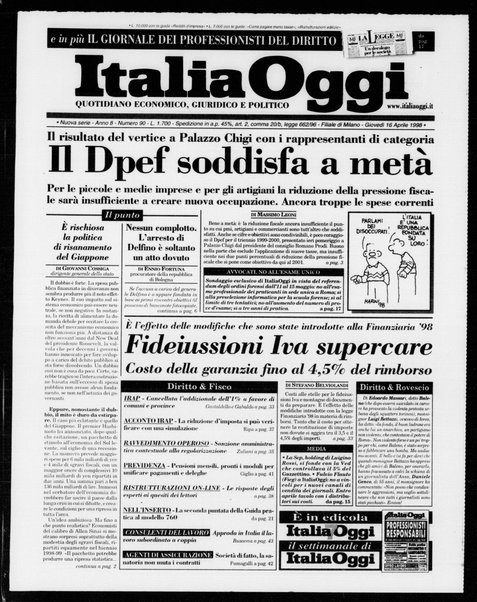 Italia oggi : quotidiano di economia finanza e politica